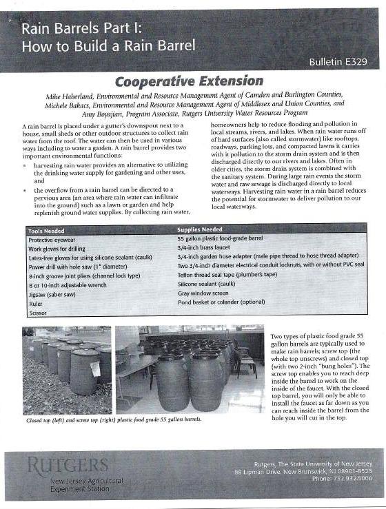 Rain Barrels Part I