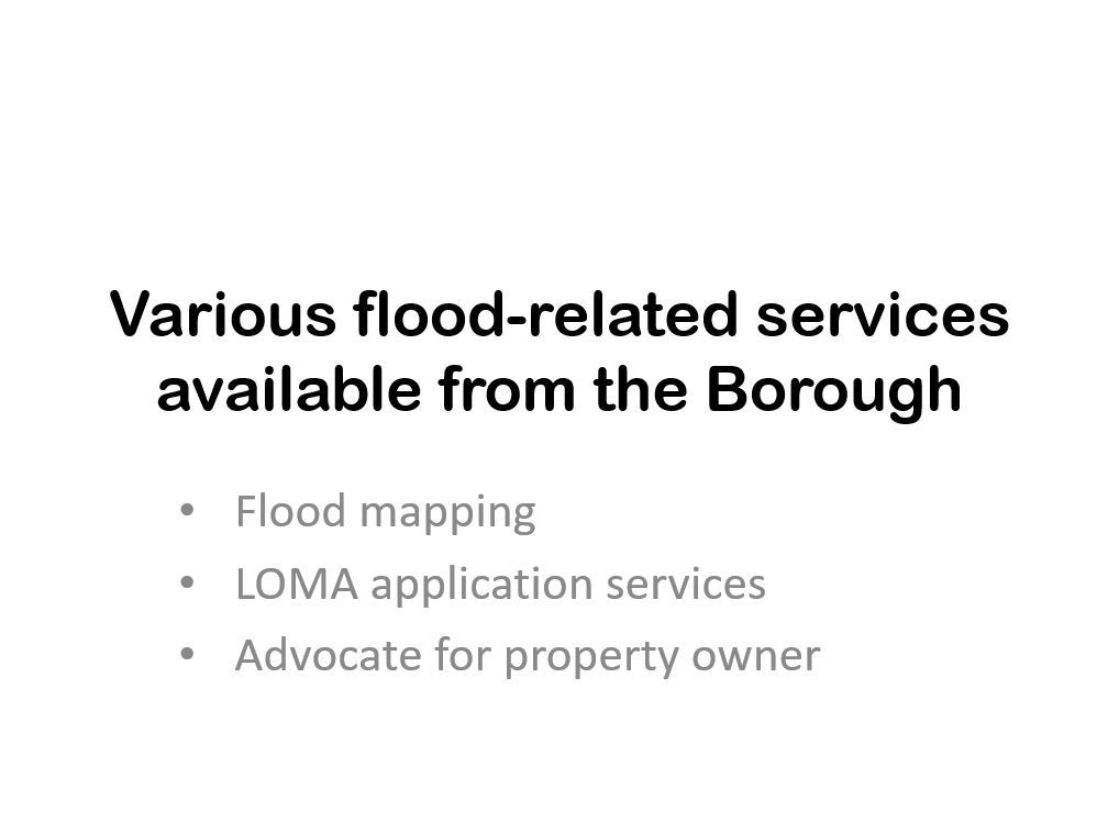 Various Flood Related Services from the Borough