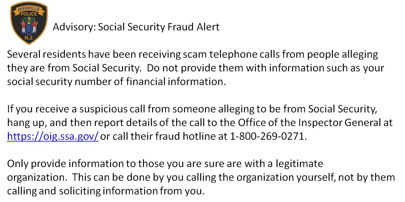 Social Security Fraud Alert