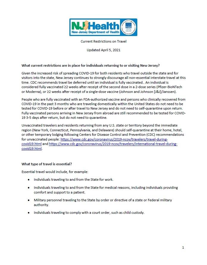 DOH Travel Restrictions 040521