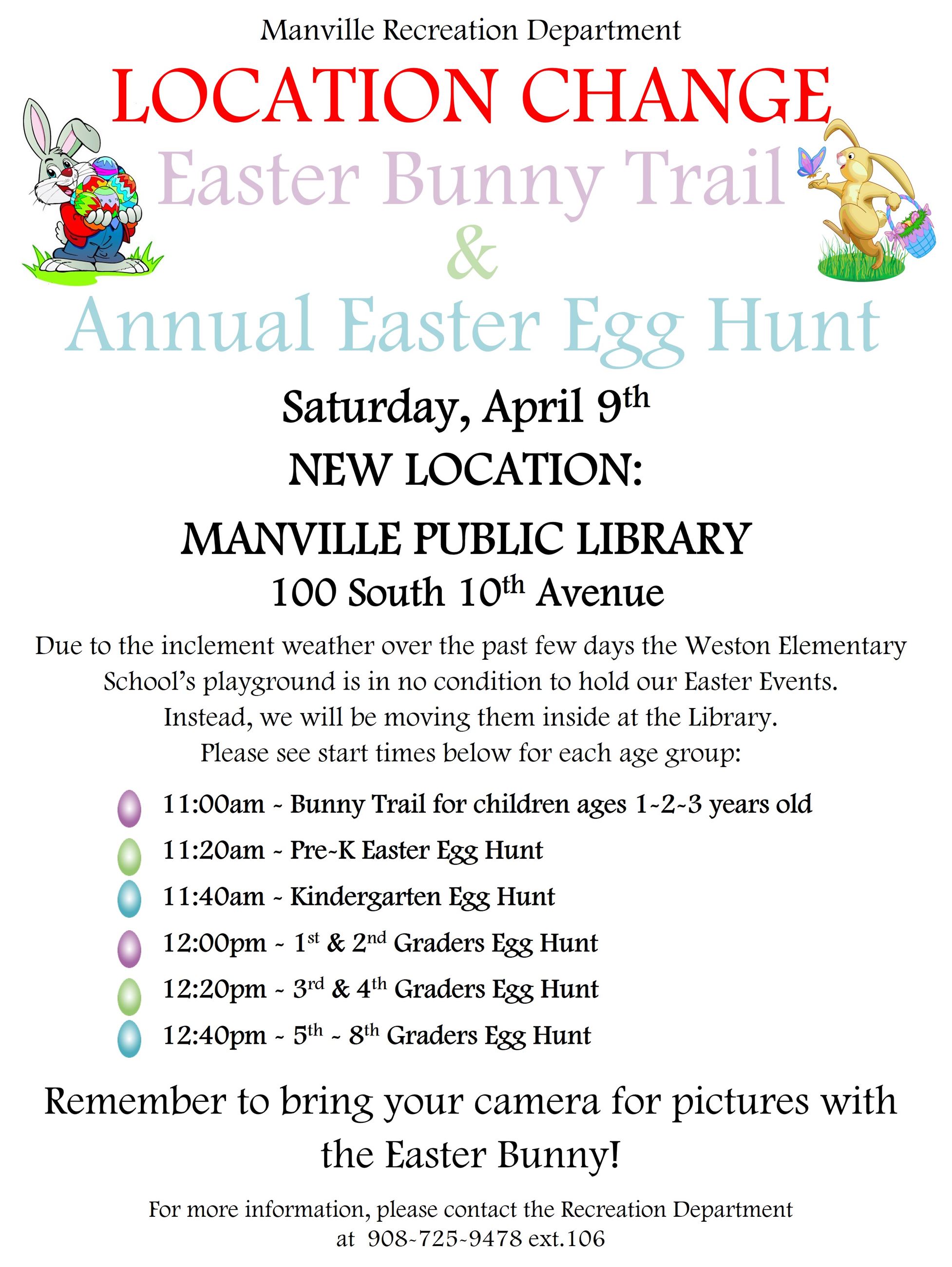 2022 Easter Events Location Change