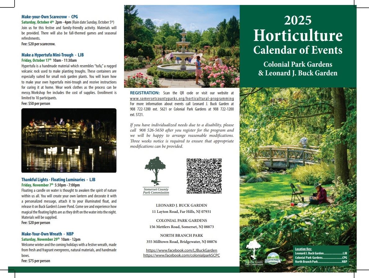 2025 Horticulture Calendar of Events