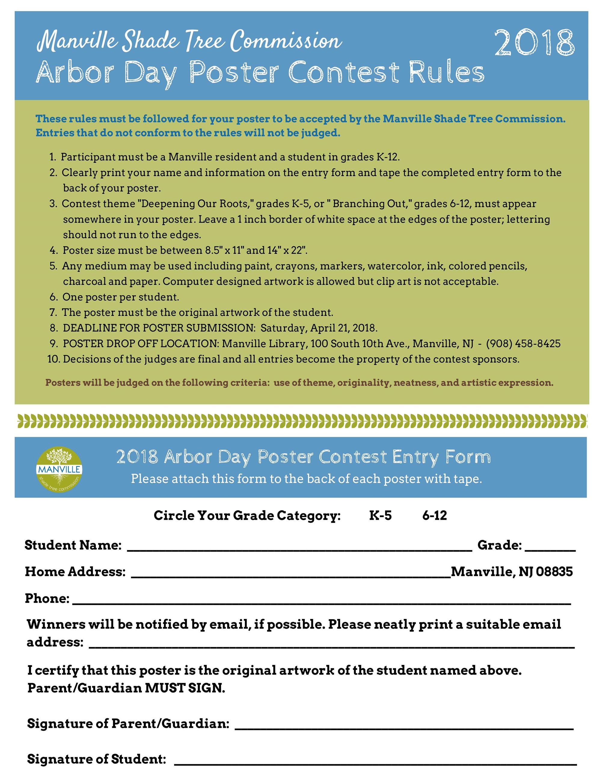 Arbor Day Poster Contest - back