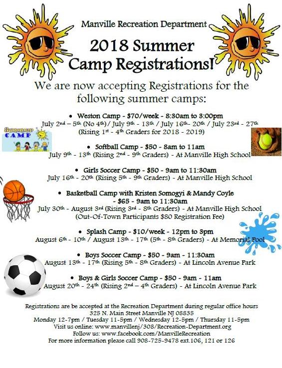 2018 Summer Camp Registrations Flyer