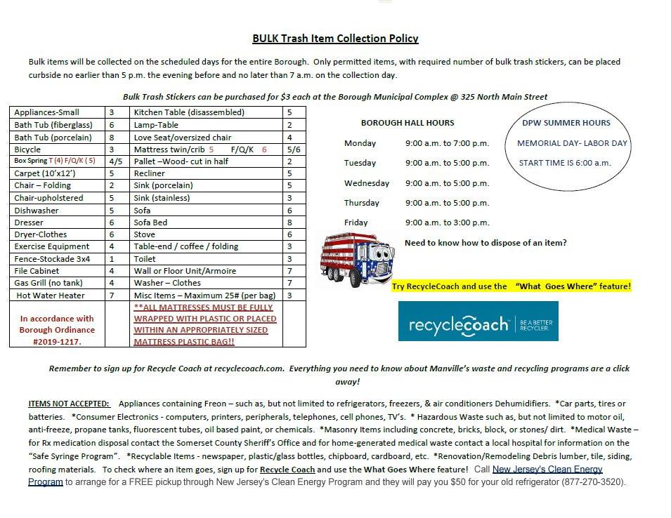 BULK Trash Item Collection Policy_Flyer_April 2018