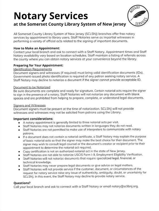 Library Notary Services