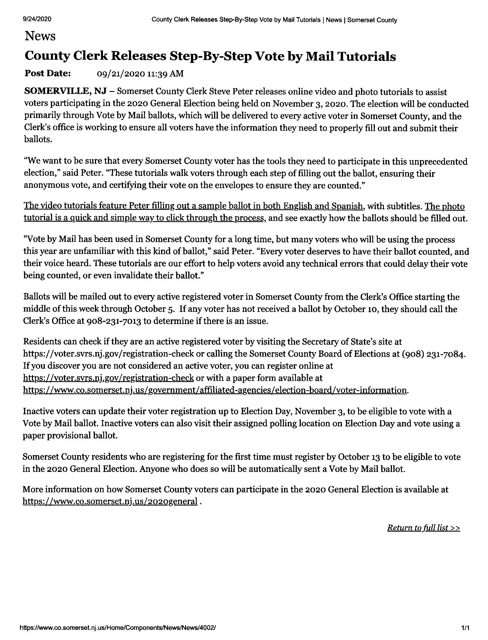 2020 General Election-County Clerk