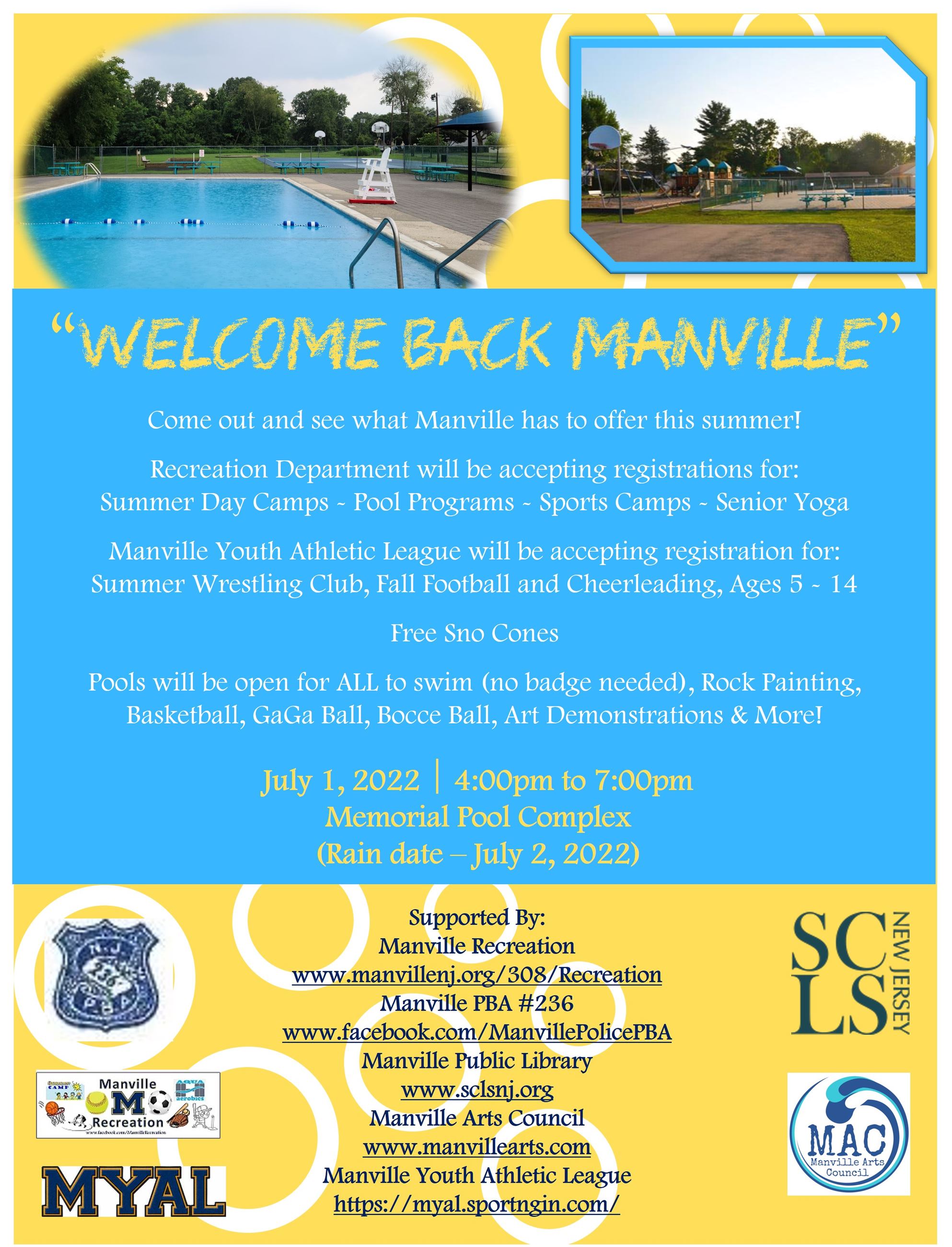 Welcome Back Manville July